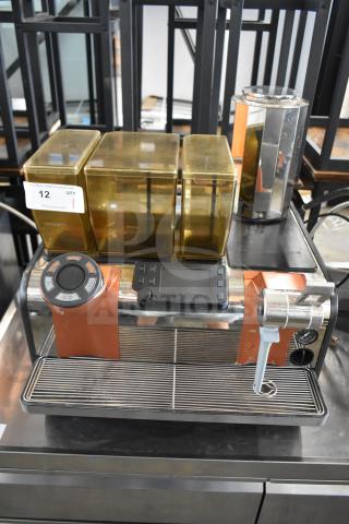 2019 Thermoplan Mastrena M2-CS stainless steel automatic espresso machine, features a steam wand, 208 volts, 1 phase.