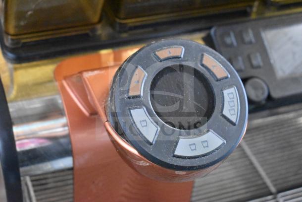 2019 Thermoplan Mastrena M2-CS Espresso Machine control panel, shows button layout and condition, stainless steel finish.