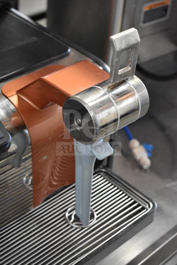 2019 Thermoplan Mastrena M2-CS stainless steel commercial espresso machine with steam wand, 208V, 1 Phase, countertop model.