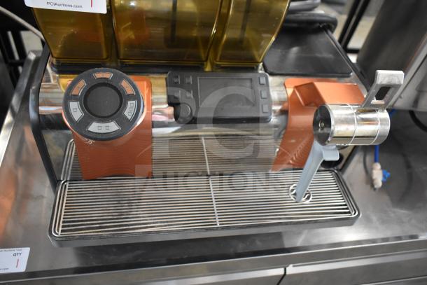 2019 Thermoplan Mastrena M2-CS stainless steel espresso machine with steam wand. Features control panel and drip tray.