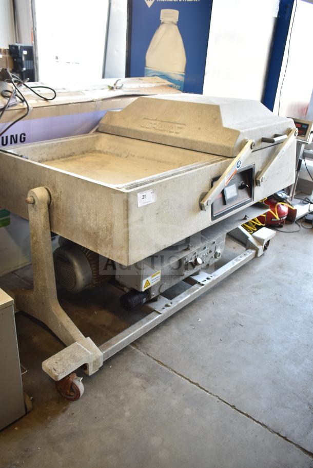 2016 UltraSource Ultravac UY 2100 Vacuum Sealer on casters, 230V, 3 Phase, commercial grade, used condition.