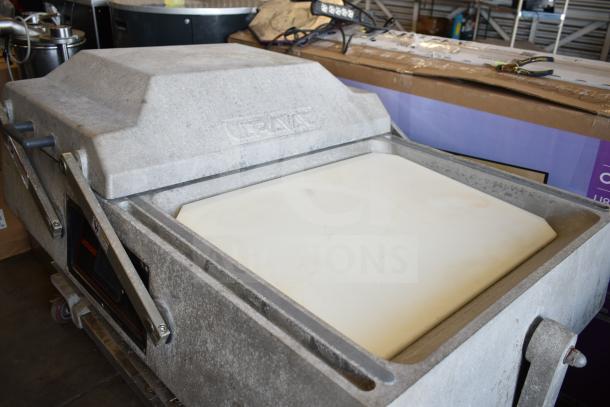 2016 UltraSource Ultravac UY 2100 commercial vacuum sealer, floor style on casters, 230V, 3 phase, used condition.