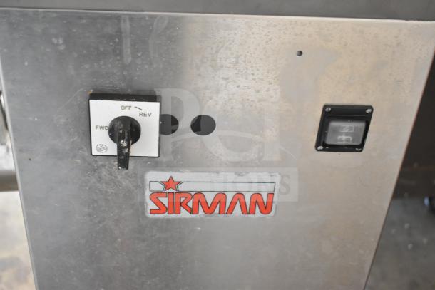Sirman TC 42 MONTANA meat grinder, commercial floor model, 220V, control panel with switches, lightly used condition.