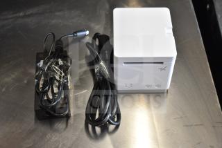 C-Print2 MCP20 WT US Receipt Printer with power cables, like-new condition, compact design, Star logo visible.