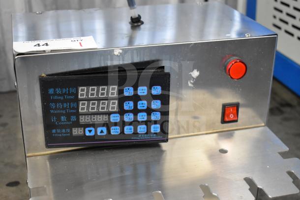 6 Head Electric Automatic Liquid Filling Machine with control panel, adjustable settings, and stainless steel finish.