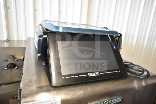 2018 Hobart HTi-7LH26 commercial countertop food portioning scale, tested working, black screen, steel base.