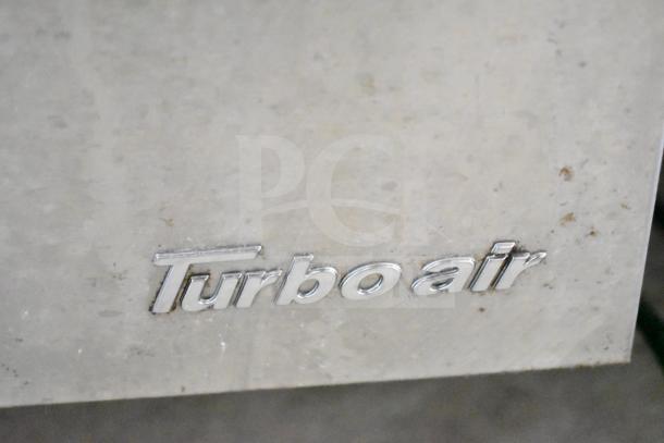 Turbo Air PST-28-12-D2-N commercial prep table, stainless steel, 2 drawers, model PST-28-12-D2-N, 115V, logo visible.