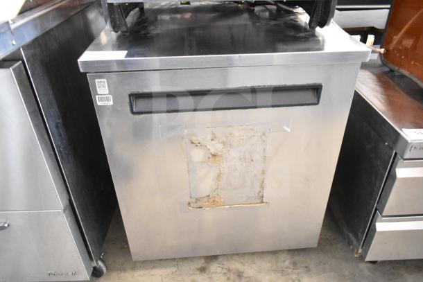 Delfield 406-STAR2 undercounter cooler, single door, 115V, 1 phase, stainless steel, used, some wear on front panel.