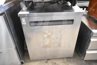 Delfield 406-STAR2 undercounter cooler, single door, 115V, 1 phase, stainless steel, used, some wear on front panel.