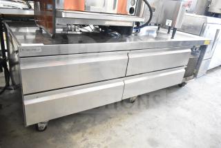 2021 Delfield F2973CP 4 Drawer Chef Base, commercial-grade, stainless steel, 115V, 1 phase, excellent condition.