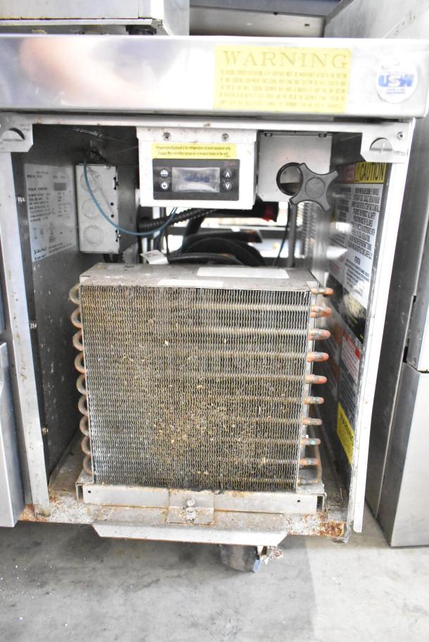 2021 Delfield F2973CP Commercial Chef Base, 4 Drawer, 115V 1 Phase, visible wear and internal components.