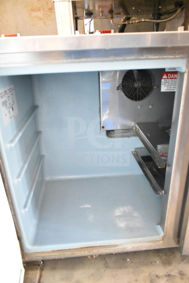 2016 Delfield UC4048P-STAR undercounter cooler, stainless steel, 115 volts, 1 phase, visible interior fan, fair condition.