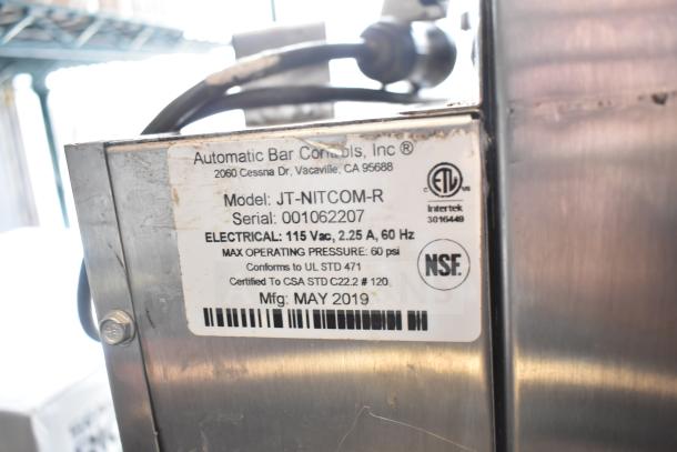 2019 Automatic Bar Controls JT-NITCOM-R Nitro Dispenser, stainless steel, 115V, 1 phase, NSF certified, used condition.