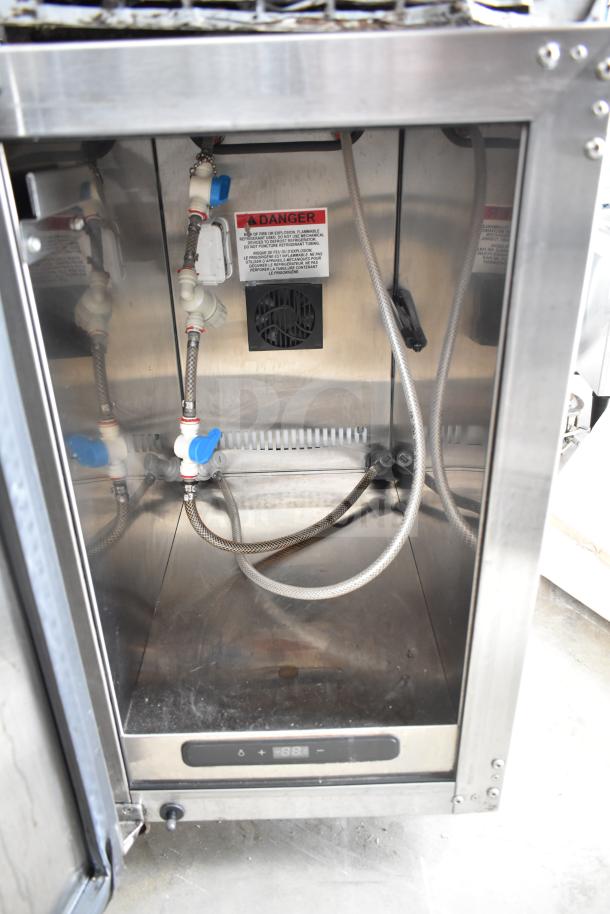 2019 Automatic Bar Controls JT-NITCOM-L stainless steel nitro dispenser, 115V, 1 phase. Features exposed wiring and warning labels.