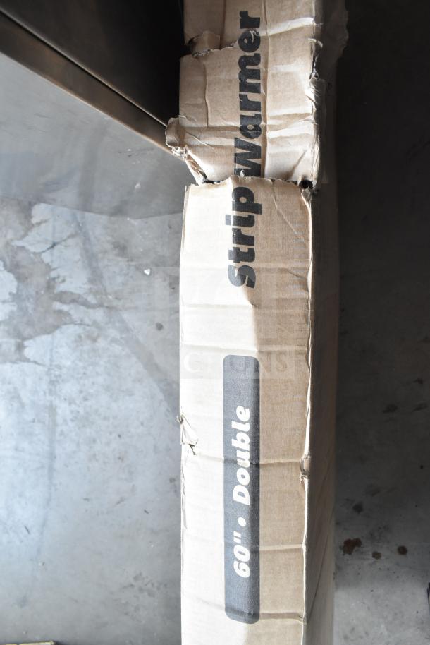 BRAND NEW ServIt 423SW60INHDBLA 60" Double Strip Warmer in damaged box, dual adjustable controls, 120V, 2,200W.