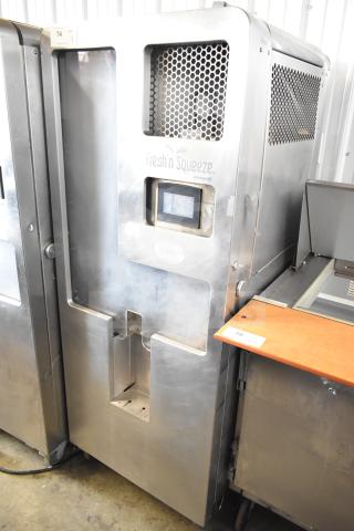 LATE MODEL! JBT 2ND-GEN-MFJ-HE Fresh N Squeeze commercial citrus juicer with casters, 115V, floor style, stainless steel.