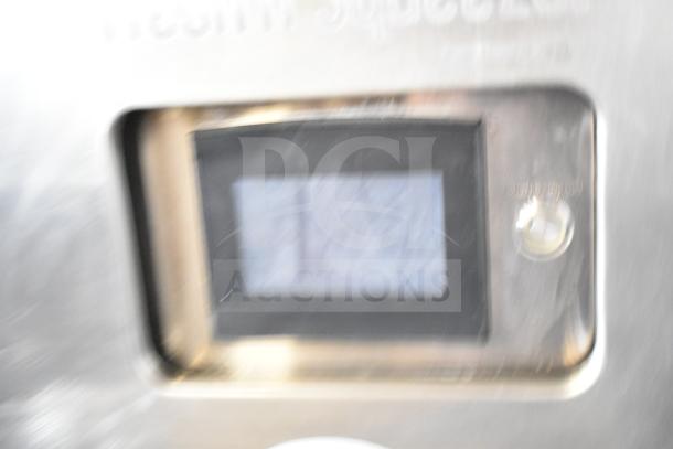 LATE MODEL JBT 2ND-GEN-MFJ-HE Fresh N Squeeze citrus juicer control panel, commercial design.