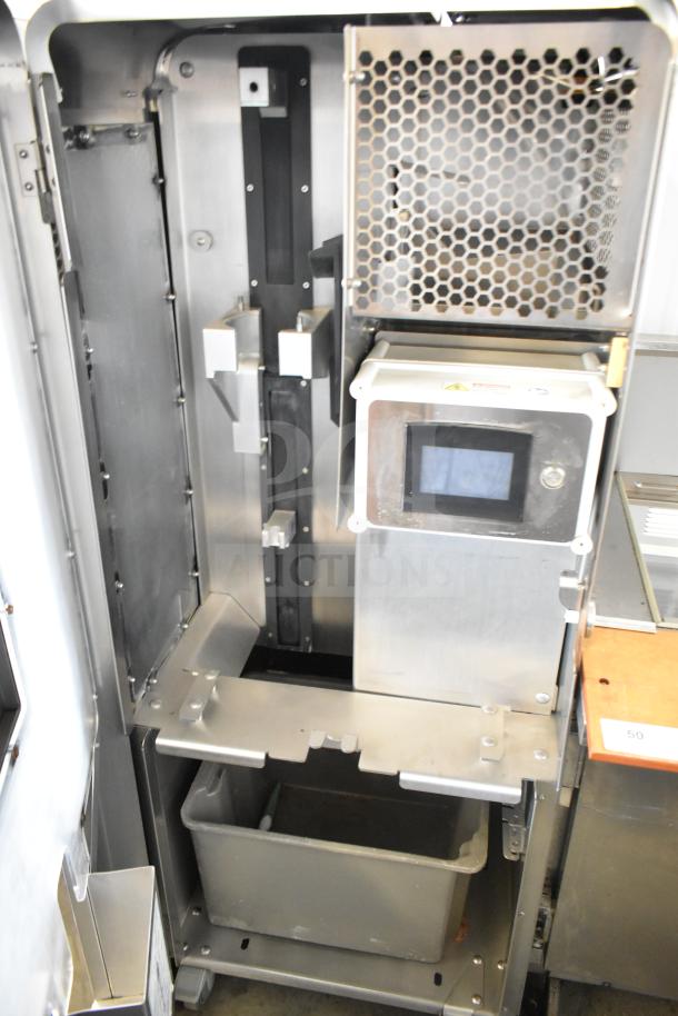 JBT 2ND-GEN-MFJ-HE citrus juicer, commercial floor style, stainless steel, touchscreen, on casters, 115V, 1-phase.