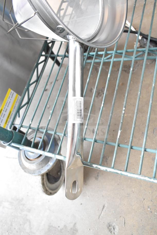 BRAND NEW Galaxy 177GCT10 Bouillon Chinois Strainer, 10" stainless steel, reinforced, minor scratches, with barcode tag.