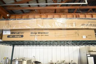 BRAND NEW SCRATCH AND DENT! ServIt 423SWI42 42" Strip Warmer in box, 120V, 1050W, adjustable infinite controls, visible box label.
