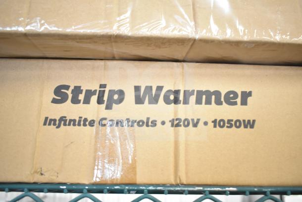 Brand new ServIt 423SWI42, 42" high wattage strip warmer with adjustable infinite controls, 120V, 1050W, in original packaging.