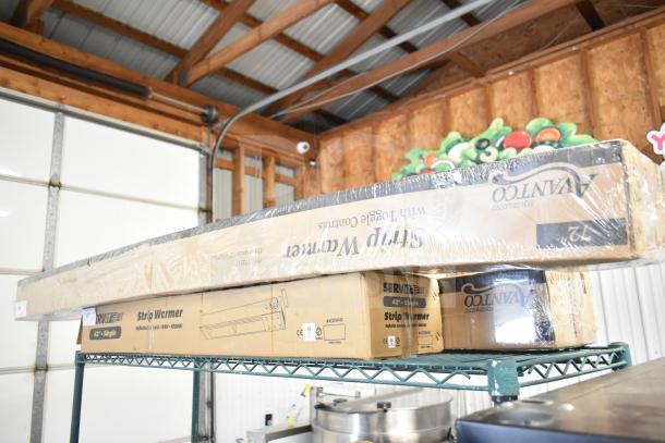 BRAND NEW Avantco 177SW72T 72" High Wattage Strip Warmer, On/Off Toggle, 120V, in original packaging.