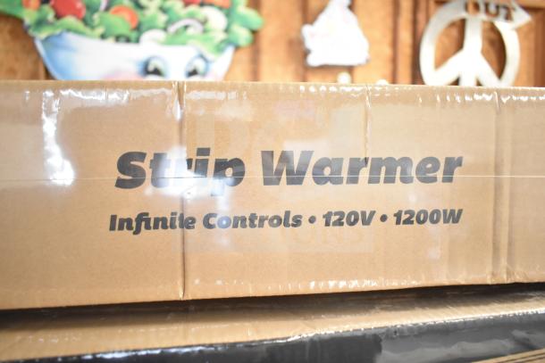 BRAND NEW SCRATCH AND DENT! ServIt 423SWI48CP 48" strip warmer, adjustable infinite controls, 120V 1200W, in packaging.