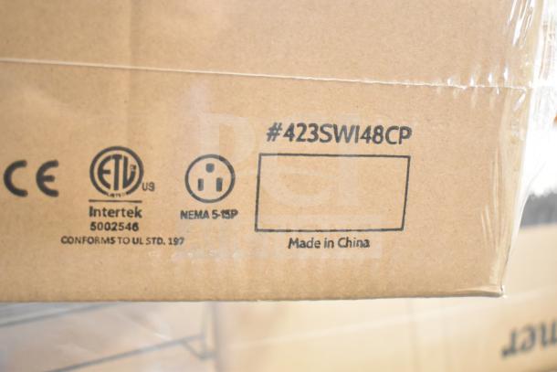 BRAND NEW ServIt 423SWI48CP 48" high wattage strip warmer, adjustable controls, ETL certified, Made in China.