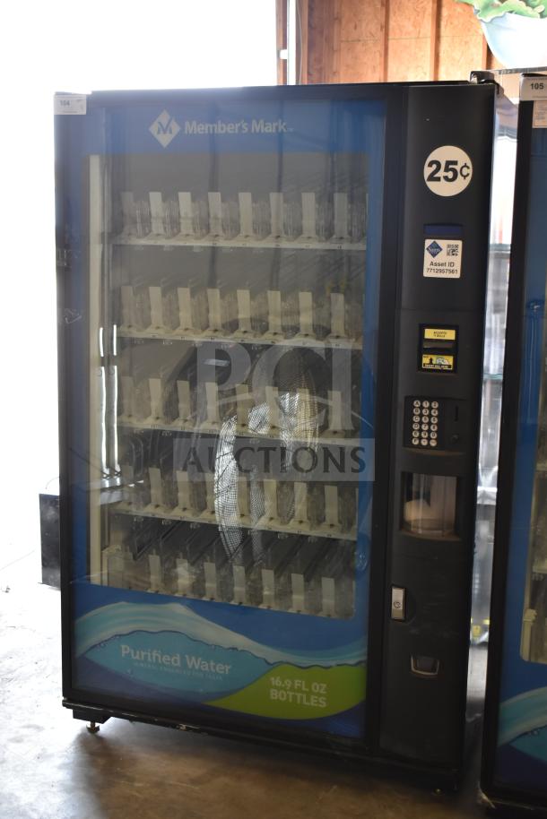 Crane 5800-4 vending machine, commercial drink model with bill acceptor, 115V, 1 phase, 25¢ price tag visible.