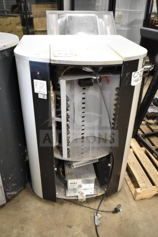 Hero ARCHIMEDE A360 paint color dispenser, commercial floor model. 120 volts, 1 phase. Visible wear, open panel shows interior components.