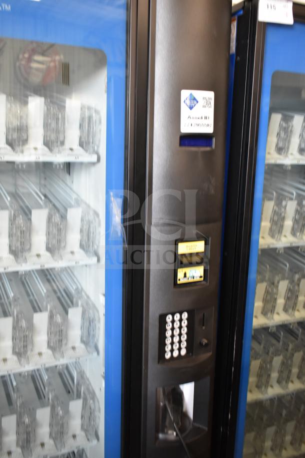 Crane 5800-4 commercial vending machine with bill acceptor, 115 volts, 1 phase, showcases clear display and keypad.