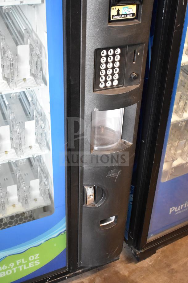 Crane 5800-4 vending machine with bill acceptor, keypad, and 16.9 fl oz bottle capacity, 115V, single phase.