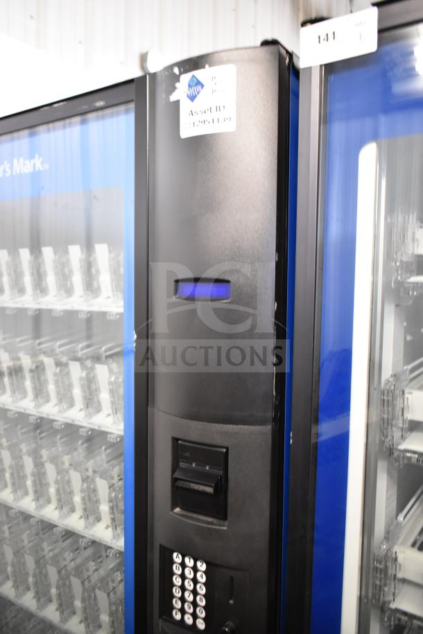 Crane 5800-4 commercial bottled drink vending machine with bill acceptor, 115 volts, 1 phase, asset ID visible.