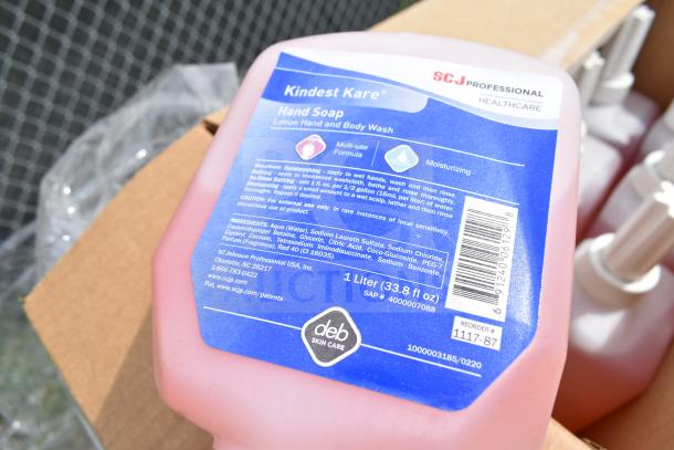 Kindest Kare Hand Soap, 1 Liter, moisturizing lotion wash. Includes ingredients and usage instructions. Brand: SC Johnson.