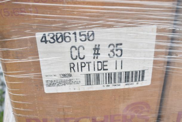 35 brand new scratch and dent items, including various cleaners. Labeled "Riptide II," batch no. 128820A.