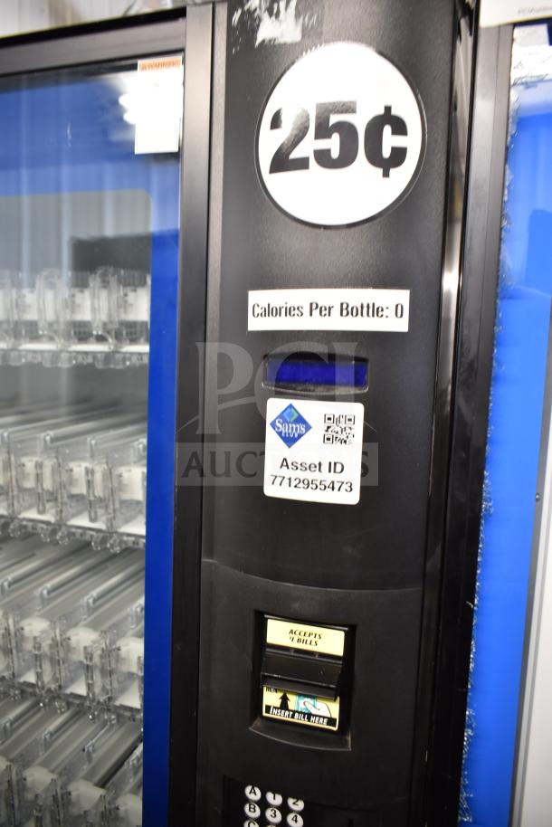 Crane 5800-4 commercial bottled drink vending machine with bill acceptor, 115 volts, 1 phase. Asset ID: 7712955473.