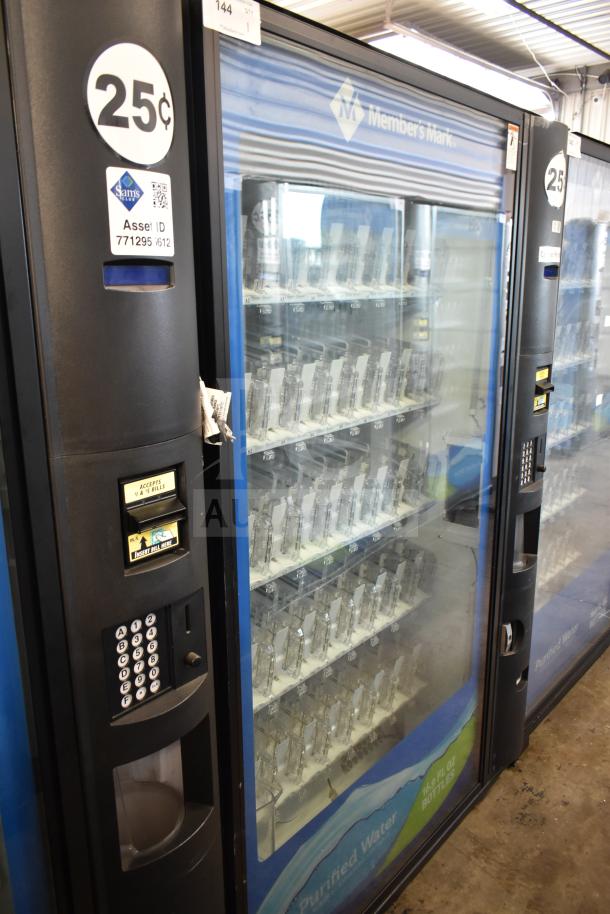 Crane 5800-4 Commercial Bottled Drink Vending Machine, featuring bill acceptor, 115 volts, 1 phase, visible price label.