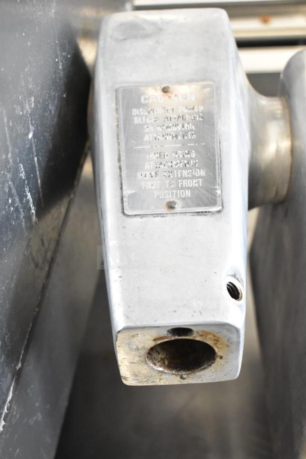 Hobart 84145 Buffalo Chopper, commercial countertop model with hub, visible caution label, 115 volts, 1 phase.