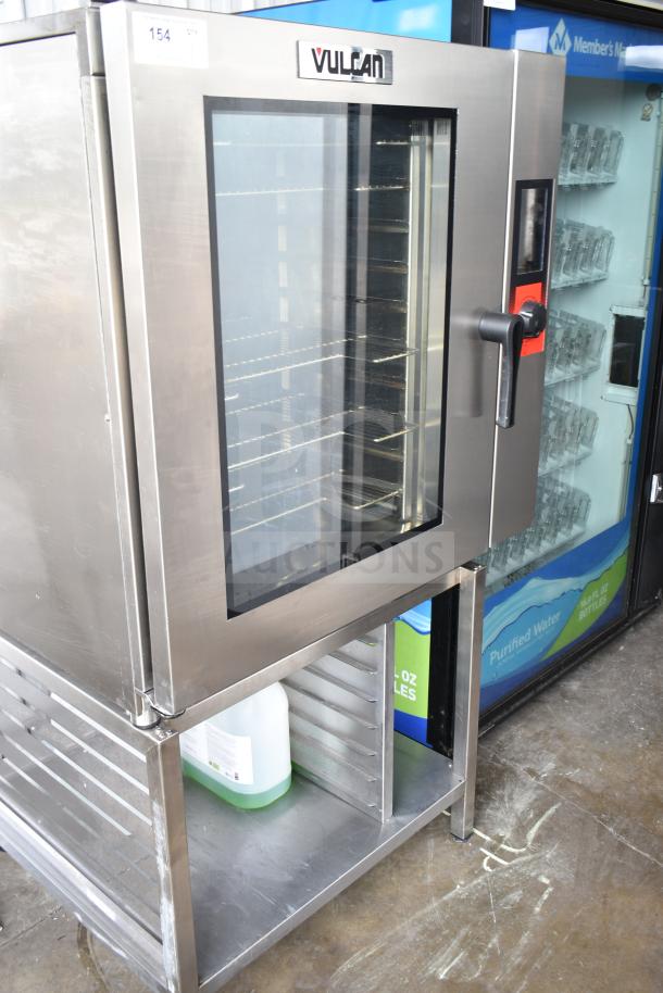 2022 Vulcan V1PJ102G-81 commercial gas combi oven with pan rack, stainless steel, excellent condition.