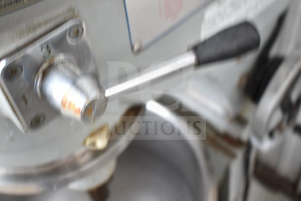 Spar 30HI-J 30 Quart Planetary Dough Mixer, floor style, includes mixing bowl, lever details, 220V, 1 phase.