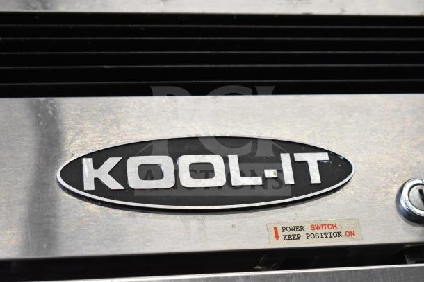 Kool It KBSF-2 freezer logo plate showing power switch instructions.