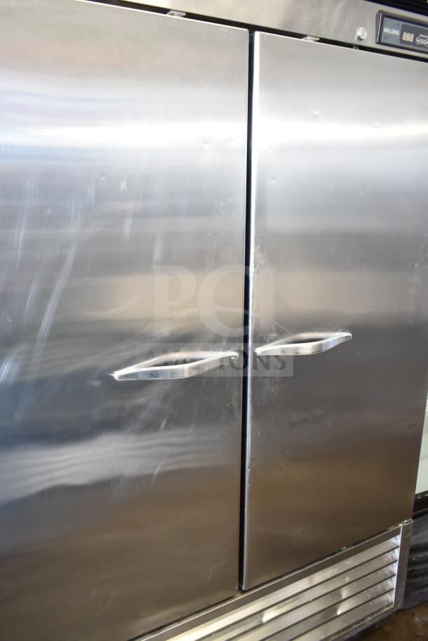 Kool It KBSF-2 Commercial 2 Door Reach-In Freezer with casters, 115 volts, 1 phase. Stainless steel exterior.