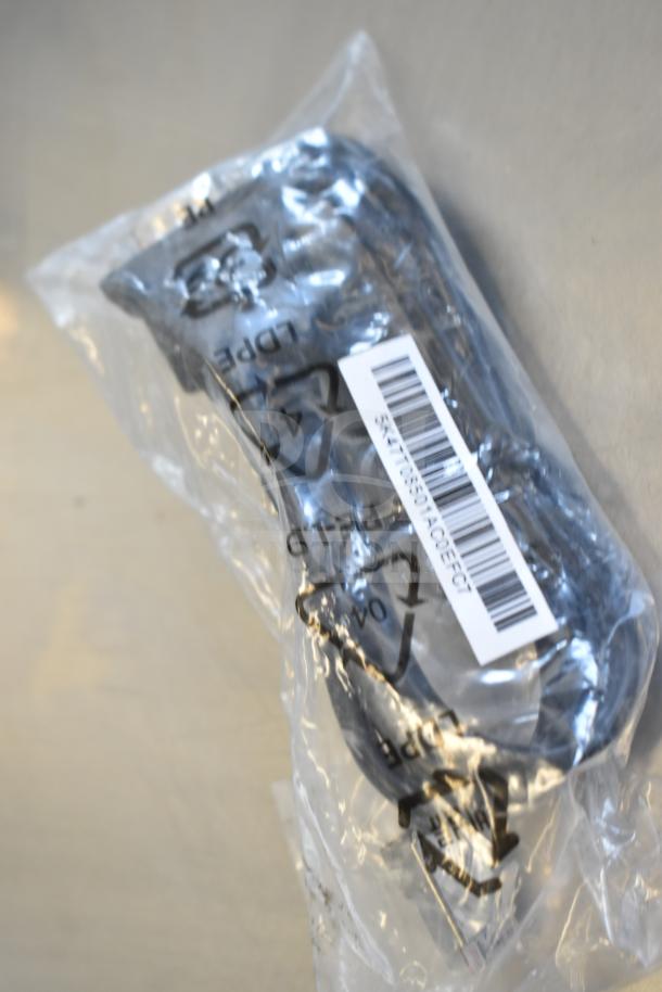 Sealed Belkin F2CD058 HDMI cable in plastic packaging with visible barcode and recycling symbols. Auction lot of 9 items.