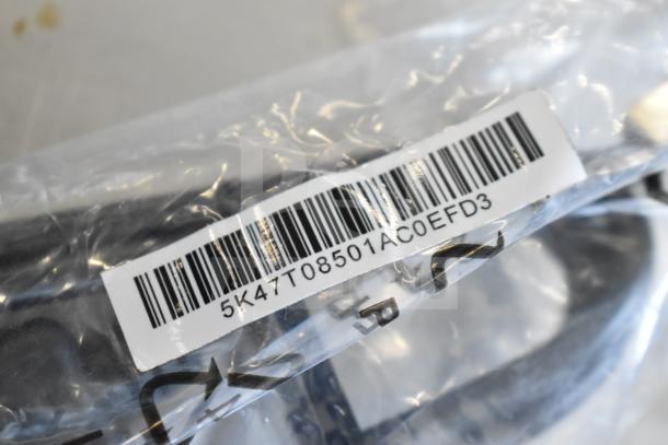 9 various cables, including model 5K47T08501AC0EFD3, in clear packaging with visible barcode label.