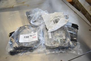 9 various cables, including Belkin adapter, packaged and labeled with model numbers like 5K0EH03516JH0GLR7, new condition.