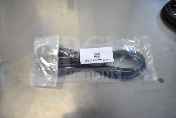 Plastic-wrapped black cable with visible label "5KL1E03501HY1ER8H," part of 9 cable auction, condition new.