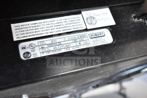 2017 Hobart HTi-LH26 commercial food portioning scale, 120/208-240V, 1 Phase, tested and working. Model number visible.