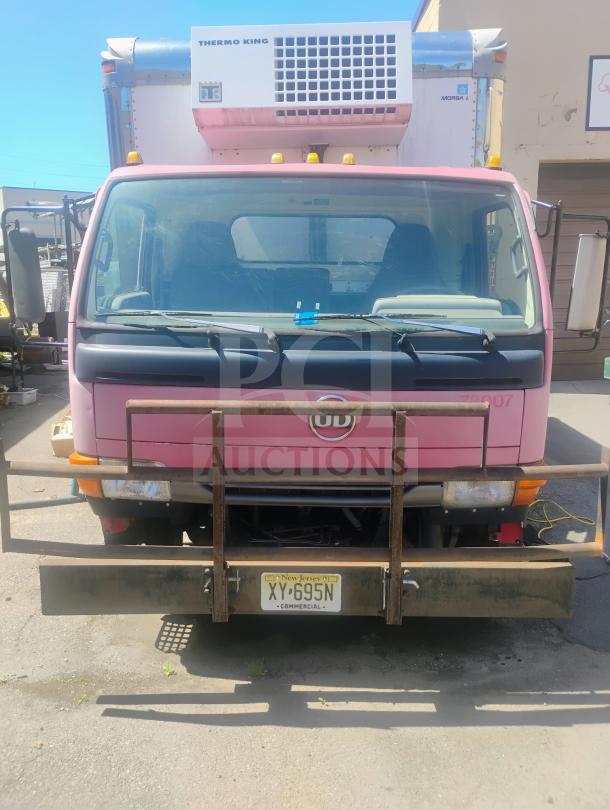 1998 UD International Cab-Over Refrigerated Box Truck with rooftop Thermo King unit. GVW 14,250 lbs, odometer 103,180 miles. Runs and drives. Clear title.