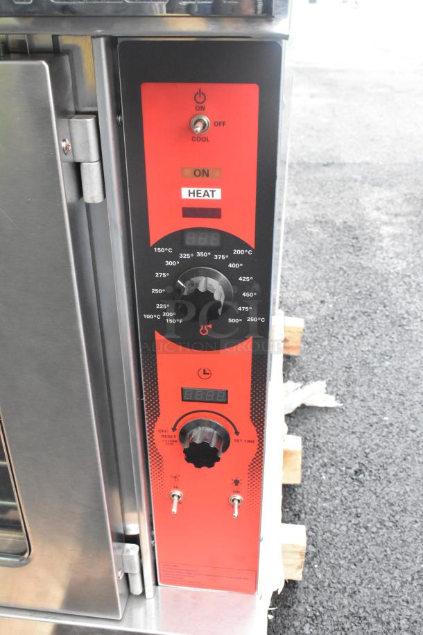 BRAND NEW Vulcan VC5GD-11D1Z gas convection oven with view-through doors, stainless steel, thermostatic controls, visible temperature markings.