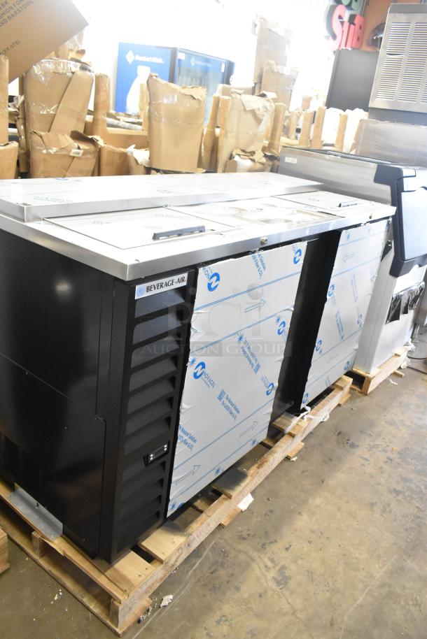 BRAND NEW Beverage Air DD68HC-1-C-B kegerator; stainless steel, black, commercial use; holds (3) 1/2 kegs; 115V, 1 Phase.
